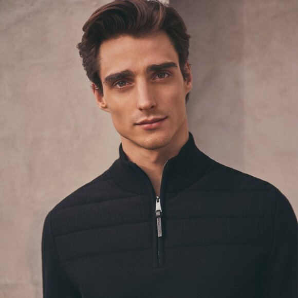 Bugatchi Sz. XXL 100% Merino Wool Quarter Zip Sweater - Picture 3 of 15